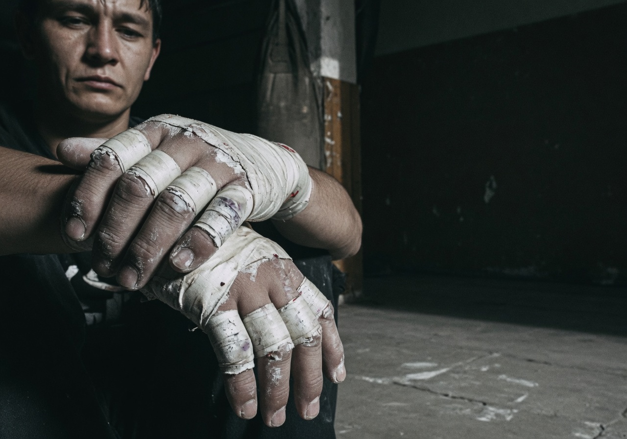 Close, quiet detail of a practitioner's prepared hands.
